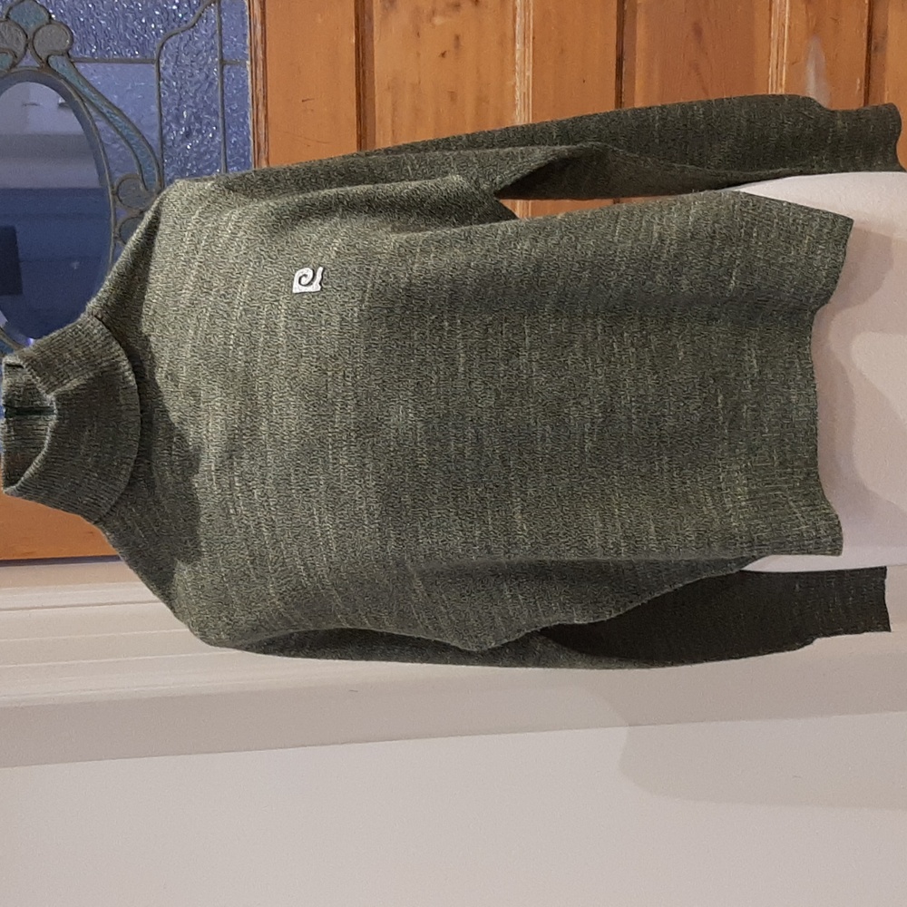 Classic Ladies PIERRE CARDIN LOGO Mottled green Turtleneck Sweater Sm